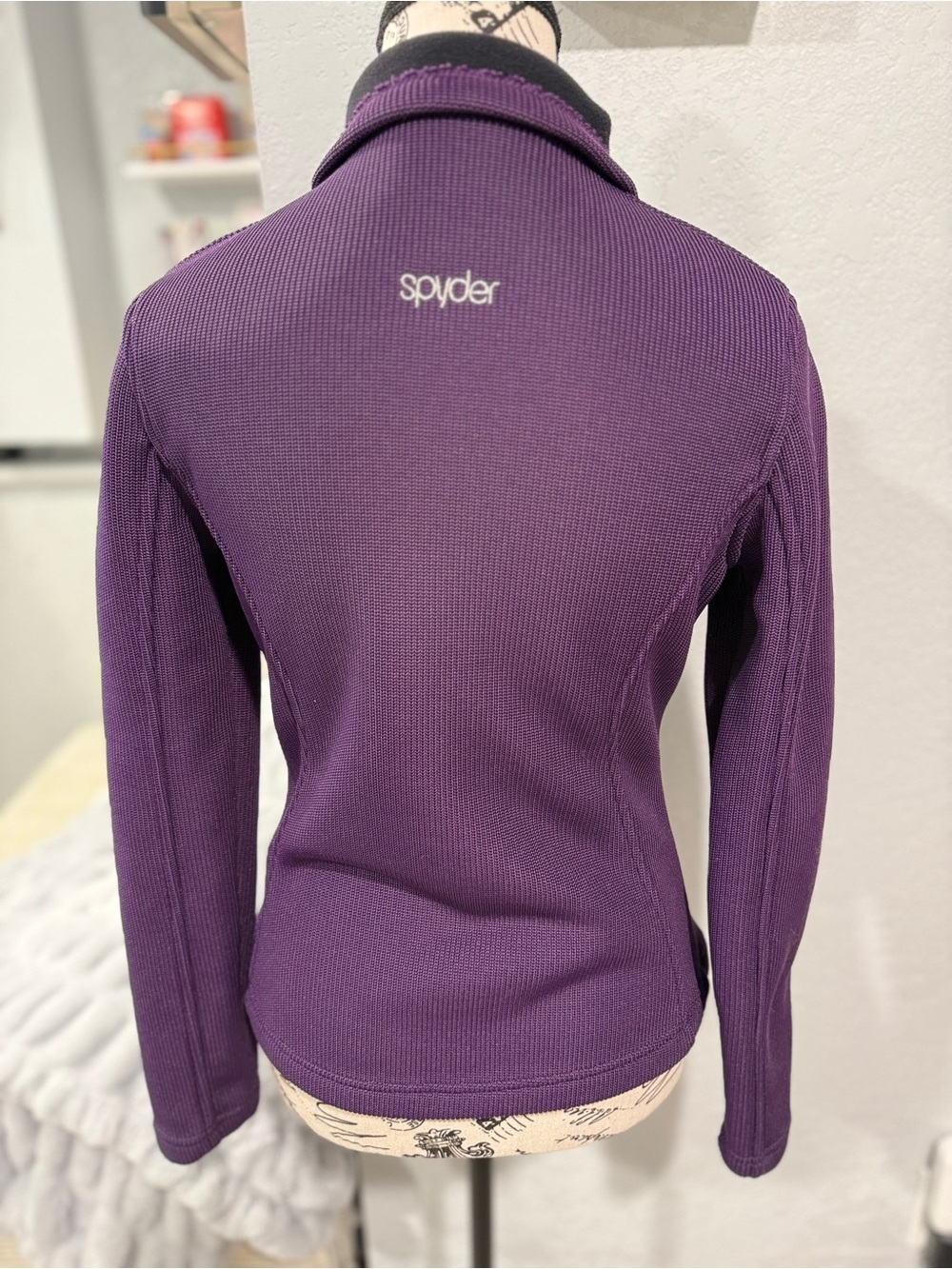 Spyder Jacket Women’s Small Purple Full Zip Fleece Knit Ski Outdoor Layer - Picture 8 of 10